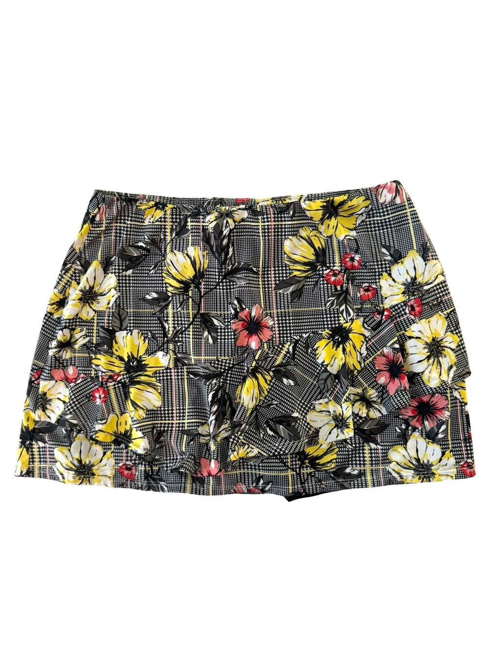 TAIL Women’s Golf Skort M Floral Plaid Print Built In Shorts Athletic Tennis